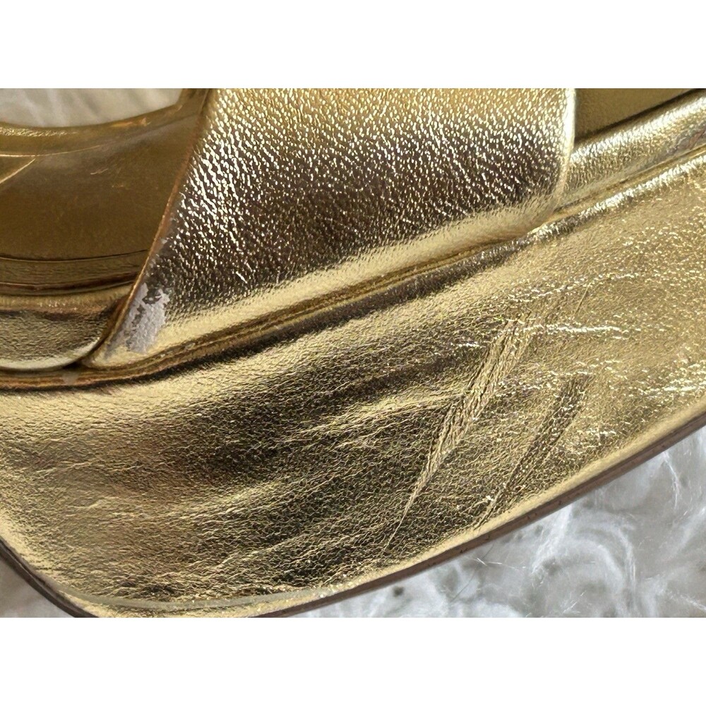 Zara Gold Platform Block Heel Sandals - Picture 10 of 14